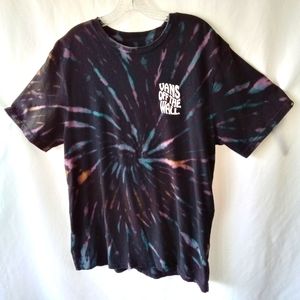 Vintage VANS Tie Dye Black T-shirt Size L